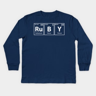 Ruby (Ru-B-Y) Periodic Elements Spelling Kids Long Sleeve T-Shirt